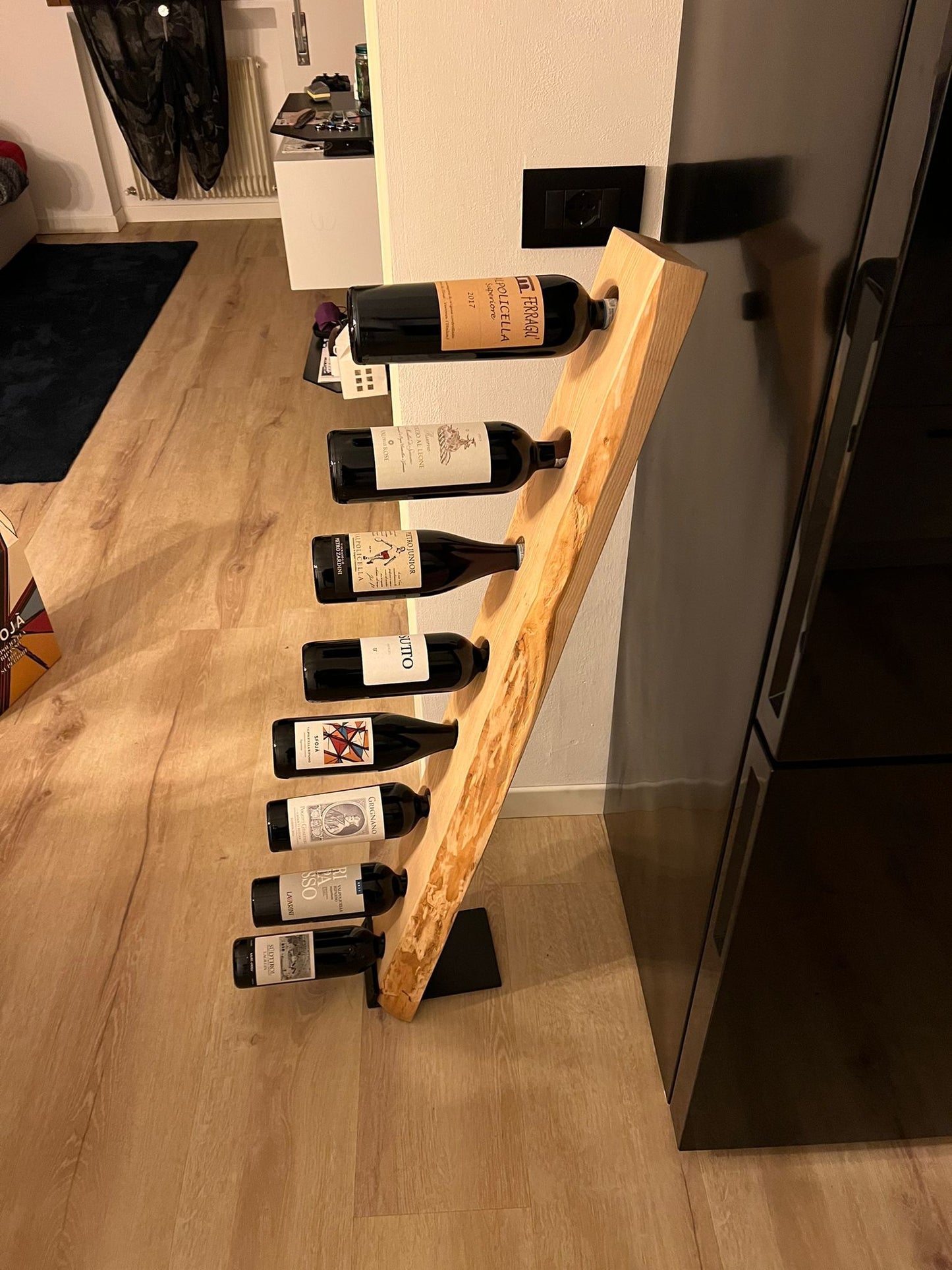 Sistema portabottiglie vino PRESTIGE in legno rovere